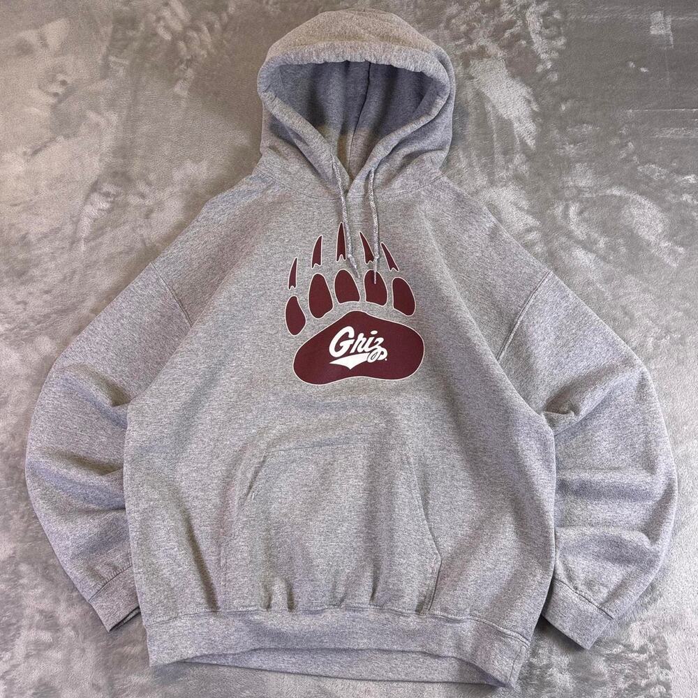 Fanatics Montana Grizzlies Bear Claw Hoodie Gray NCAA Size Large